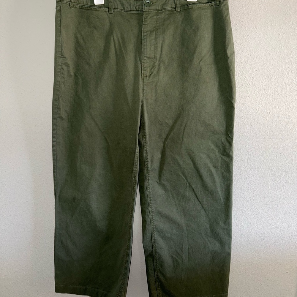 Old Navy Wide Leg High Rise Army Green Jeans